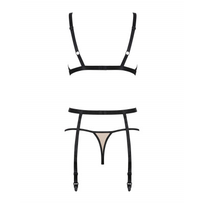 Комплект з поясом для чулок Obsessive Nudelia set L/XL Комплект з поясом для чулок Obsessive Nudelia set L/XL
