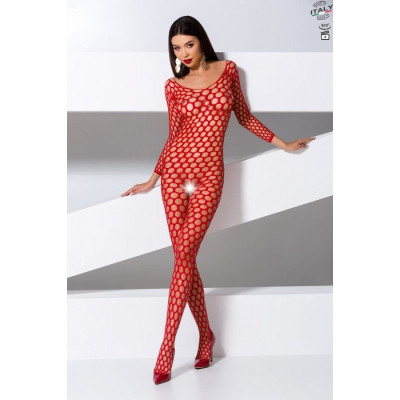 Бодістокінг з крупною сіткою Passion BS077 red Бодістокінг з крупною сіткою Passion BS077 red