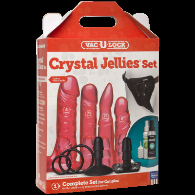 Набор для страпона Doc Johnson Vac-U-Lock Crystal Jellies Set, диаметр 3,8см, 2х4,5см, 5,1см Набор для страпона Doc Johnson Vac-U-Lock Crystal Jellies Set, диаметр 3,8см, 2х4,5см, 5,1см