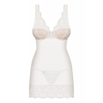 Сорочка Obsessive 853-CHE-2 chemise & thong white L/XL