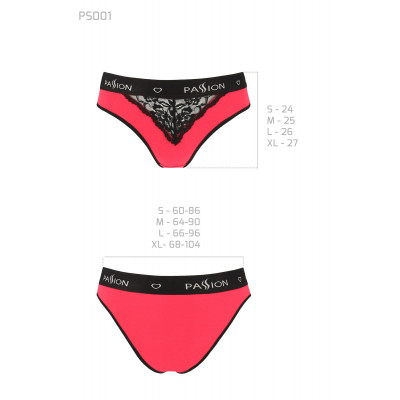Трусики з широкою гумкою і мереживом Passion PS001 PANTIES red/black, size M Трусики з широкою гумкою і мереживом Passion PS001 PANTIES red/black, size M