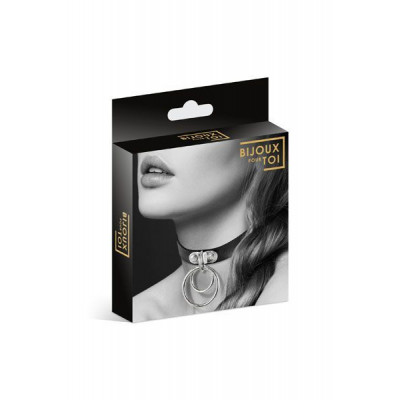 Чокер с двумя кольцами Bijoux Pour Toi - TWO RINGS, экокожа