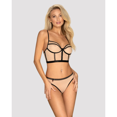 Сексуальный комплект Obsessive Nudelia top & panties L/XL