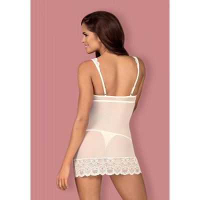 Сорочка Obsessive 853-CHE-2 chemise & thong white S/M