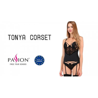 (SALE) Корсет з пажами TONYA CORSET black S/M - Passion Exclusive, трусики (SALE) Корсет з пажами TONYA CORSET black S/M - Passion Exclusive, трусики