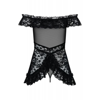 Сорочка Flores chemise Obsessive SM черная