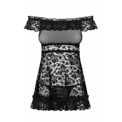 Сорочка Flores chemise Obsessive SM черная