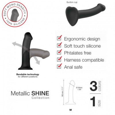 Насадка для страпона Strap-On-Me Mono Density Dildo Violet M, диам. 3,3см, однослойный силикон, гибк Насадка для страпона Strap-On-Me Mono Density Dildo Violet M, диам. 3,3см, однослойный силикон, гибк