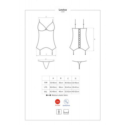 Корсет с подвязками для чулок Obsessive Lovica corset S/M