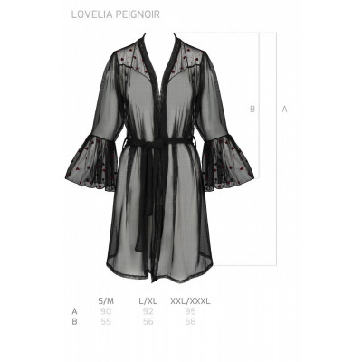 Повітряний пеньюар LOVELIA PEIGNOIR black L/XL - Passion Повітряний пеньюар LOVELIA PEIGNOIR black L/XL - Passion