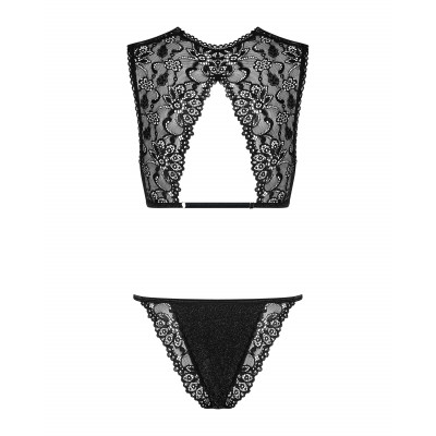 Комплект кружевного белья Obsessive Elisetta set Black L/XL Комплект кружевного белья Obsessive Elisetta set Black L/XL