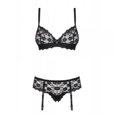 Комплект Obsessive Letica 2 pcs set black L/XL