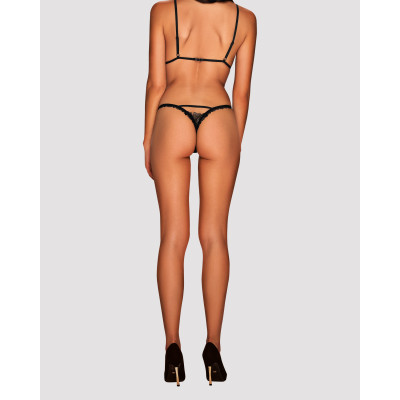 Комплект Obsessive Romanesa (Бюстгальтер и стринги) Black LXL