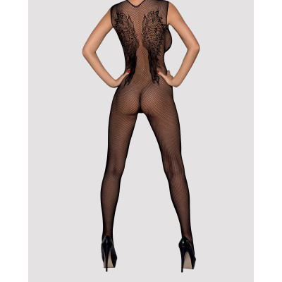 Комбинезон Obsessive c рисунком крыльев Bodystocking N112 Черный SM