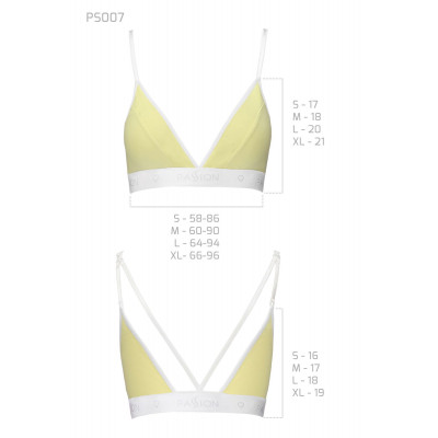 Спортивний топ з подвійними бретелями Passion PS007 TOP yellow, size XL Спортивний топ з подвійними бретелями Passion PS007 TOP yellow, size XL