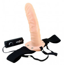 Страпон с вибрацией REALISTIC HOLLOW STRAP ON VIBRATOR 8INCH