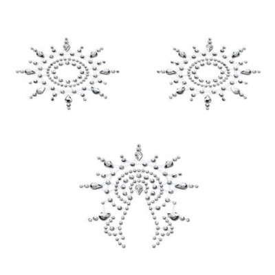 Пестіс з кристалів Petits Joujoux Gloria set of 3 - Silver, прикраса на груди та вульву