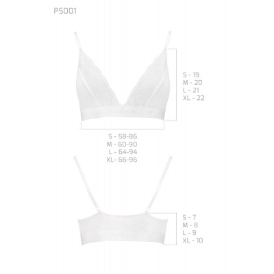 Еластичний топ з мереживом Passion PS001 TOP white, size S Еластичний топ з мереживом Passion PS001 TOP white, size S
