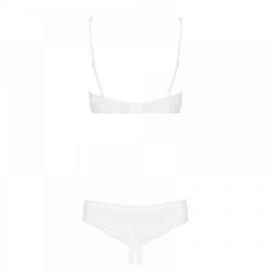 Комплект открытая грудь Obsessive ALABASTRA Set L/XL белый
