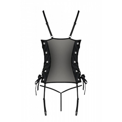 Сітчастий корсет з екошкіри, з люверсами та знімними пажами Malwia Corset black S/M — Passion, стрін Сітчастий корсет з екошкіри, з люверсами та знімними пажами Malwia Corset black S/M — Passion, стрін