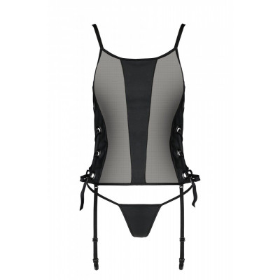 Сітчастий корсет з екошкіри, з люверсами та знімними пажами Malwia Corset black S/M — Passion, стрін Сітчастий корсет з екошкіри, з люверсами та знімними пажами Malwia Corset black S/M — Passion, стрін