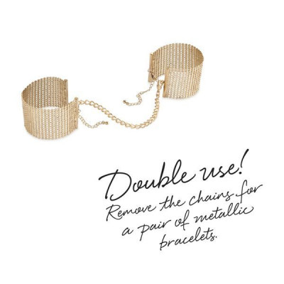 Наручники Bijoux Indiscrets Desir Metallique Handcuffs - Gold, металеві, стильні браслети Наручники Bijoux Indiscrets Desir Metallique Handcuffs - Gold, металеві, стильні браслети