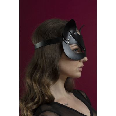 Маска кішечки Feral Feelings - Catwoman Mask, натуральна шкіра, чорна Маска кішечки Feral Feelings - Catwoman Mask, натуральна шкіра, чорна