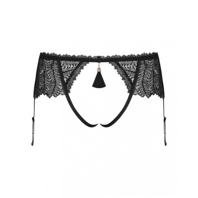 Пояс-стринги с интимным вырезом Obsessive Romanesa Black SM