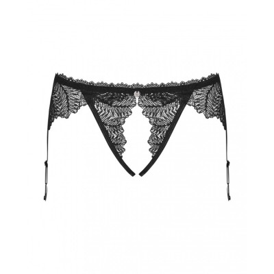 Пояс-стринги с интимным вырезом Obsessive Romanesa Black SM