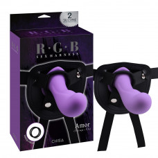 CH33976 Страпон фиолет насадка RGB Sex Harntss Amor strap-On Chisa
