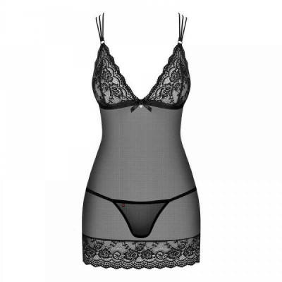 Сорочка черная 854-CHE-1 chemise L/XL