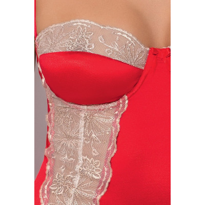 Сорочка приталенная с чашечками LORAINE CHEMISE red XXL/XXXL - Passion Exclusive, трусики Сорочка приталенная с чашечками LORAINE CHEMISE red XXL/XXXL - Passion Exclusive, трусики