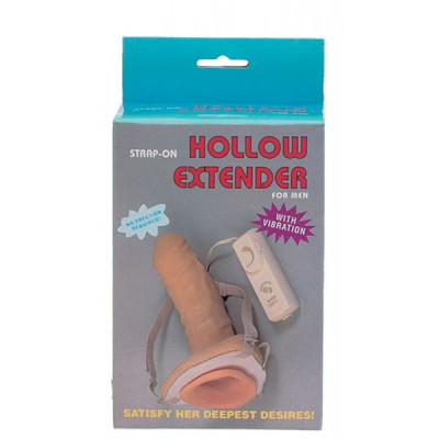 Вибромассажер с поясом Vibrating Hollow Extender Strap-On.