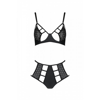 Комплект з екошкіри: бюстгальтер та трусики з перфорацією Tamaris Set black L/XL — Passion Комплект з екошкіри: бюстгальтер та трусики з перфорацією Tamaris Set black L/XL — Passion