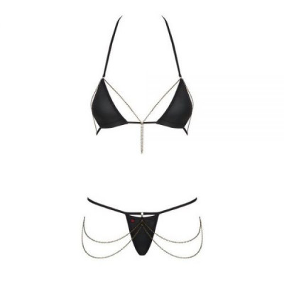 Комплект Obsessive Redella 2-pcs set black S/M