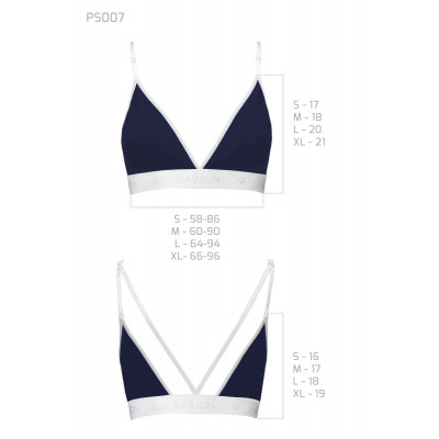Спортивний топ з подвійними бретелями Passion PS007 TOP navy blue, size S Спортивний топ з подвійними бретелями Passion PS007 TOP navy blue, size S