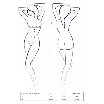 (SALE) Прозорий пеньюар BRASILIANA PEIGNOIR black XXL / XXXL - Passion Exclusive, трусики (SALE) Прозорий пеньюар BRASILIANA PEIGNOIR black XXL / XXXL - Passion Exclusive, трусики