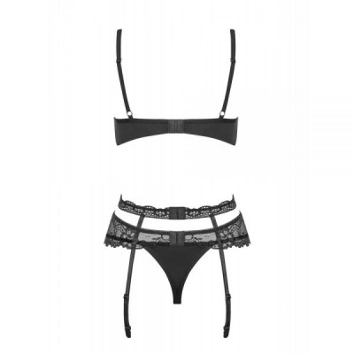 Комплект Obsessive Heartina 3 pcs set black L/XL