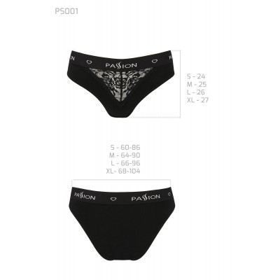 Трусики з широкою гумкою і мереживом Passion PS001 PANTIES black, size L Трусики з широкою гумкою і мереживом Passion PS001 PANTIES black, size L