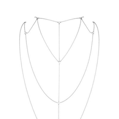 Ланцюжок для спини Bijoux Indiscrets Magnifique Back and Cleavage Chain - Silver, прикраса для тіла Ланцюжок для спини Bijoux Indiscrets Magnifique Back and Cleavage Chain - Silver, прикраса для тіла