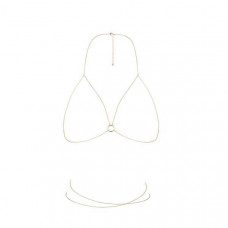 Ланцюжок портупея Bijoux Indiscrets Magnifique Bra Chain - Gold, прикраса на тіло