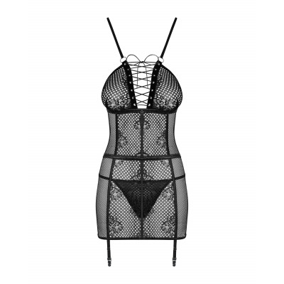 Сорочка Obsessive Basitta chemise & thong S/M Сорочка Obsessive Basitta chemise & thong S/M