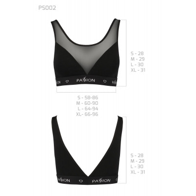 Топ з прозорою вставкою Passion PS002 TOP black, size M Топ з прозорою вставкою Passion PS002 TOP black, size M