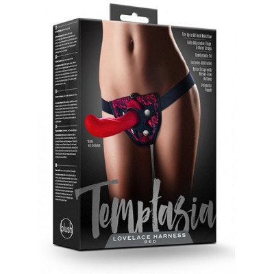 Трусики для страпона с вибропулей TEMTASIA LOVELACE HARNESS RED