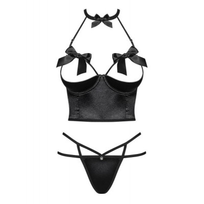 Комплект Obsessive Delishya set 2-pcs black L/XL
