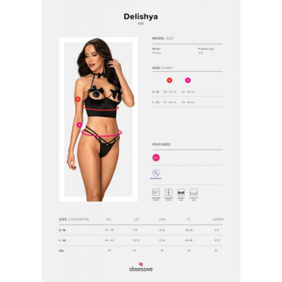 Комплект Obsessive Delishya set 2-pcs black L/XL