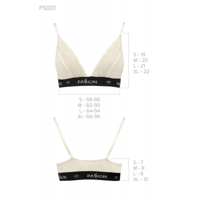 Еластичний топ з мереживом Passion PS001 TOP ecru, size M Еластичний топ з мереживом Passion PS001 TOP ecru, size M