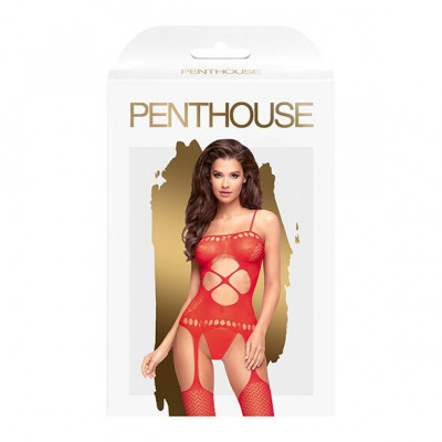 Бодістокінг з вирізом на животику Penthouse - Hot Nightfall Red XL Бодістокінг з вирізом на животику Penthouse - Hot Nightfall Red XL