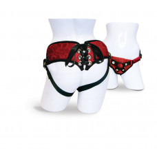 Трусы для страпона Sportsheets - Lace Corsette Strap-on Red с корсетной утяжкой, очень красивые