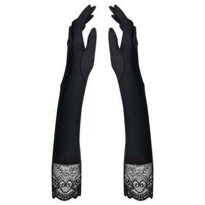 Перчатки черные до локтя Obsessive MIAMOR Gloves